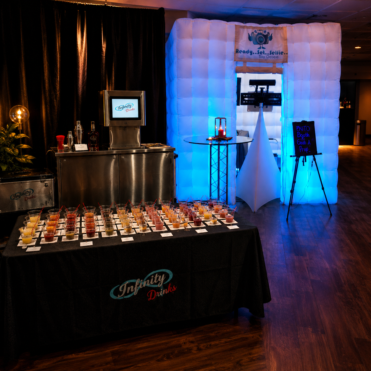 Infinity Drinks event bar setup