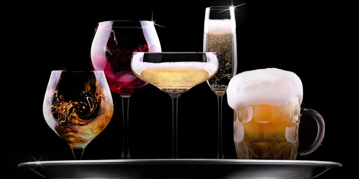 Beer, wine and champagne selection